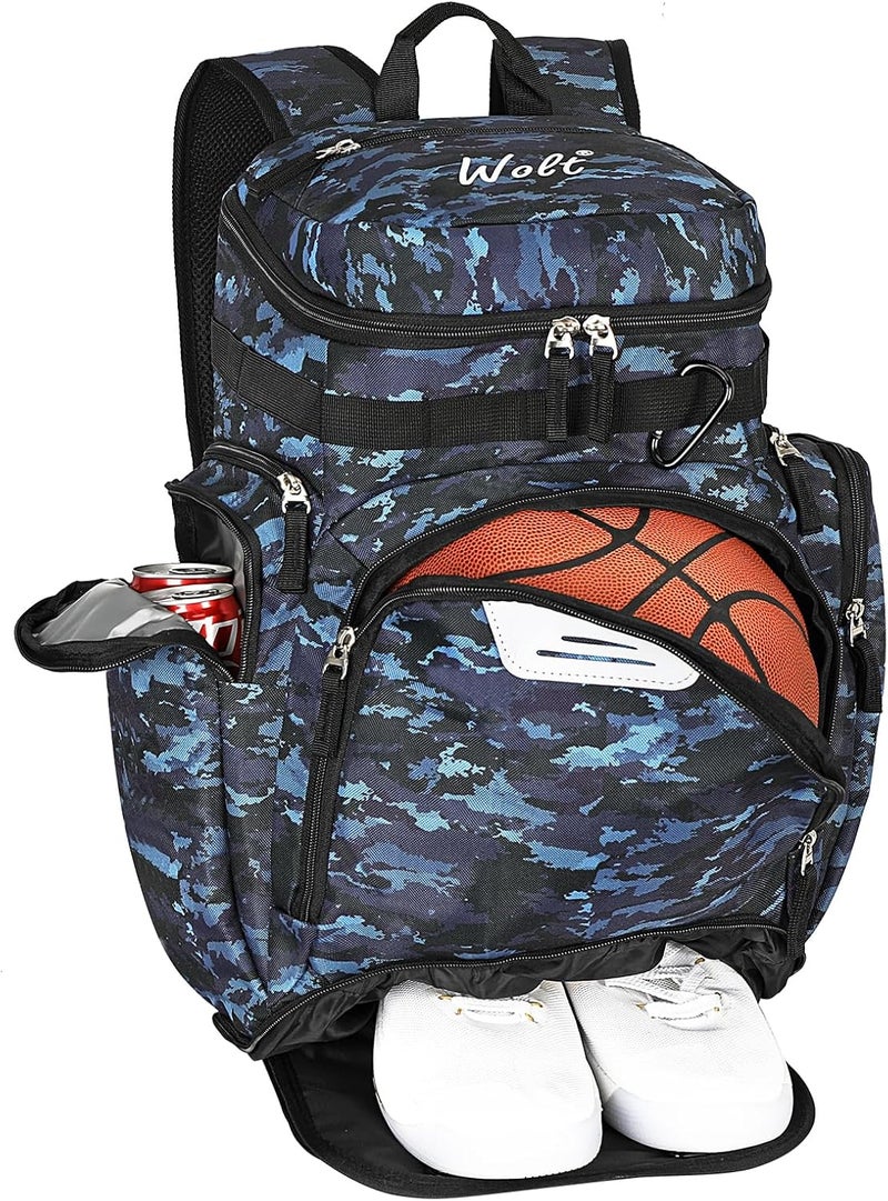 WOLT Basketball Bag Backpack with Separate Ball Compartment and Shoes Pocket, Gym Bags for Men, Large Sports Bag for Basketball, Soccer, Volleyball, Baseball - Image 1
